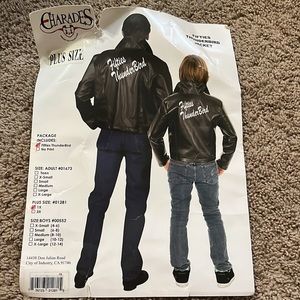 Men’s Halloween costume 50s Thunderbird jacket and greaser wig size 1X